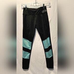 Justice Active Kids Black and Blue Leggings